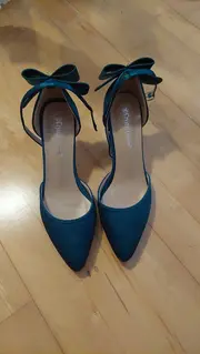 Vorschaubild 3 von Damen Pumps Gr. 39 Türkis Elegant mit Schleife High Heels