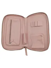 Vorschaubild 2 von Elegante Damen Clutch Rosa Leder Geldbörse Reißverschluss 21x13cm