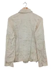 Vorschaubild 2 von Hemdbluse Damen Gr. 42/XL Beige Gestreift Baumwolle Klassisch