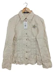 Vorschaubild 1 von Hemdbluse Damen Gr. 42/XL Beige Gestreift Baumwolle Klassisch