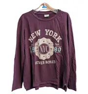 Vorschaubild 1 von Langarmshirt Mädchen 152 Lila New York NYC Casual Baumwolle