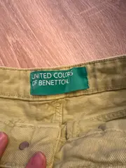 Vorschaubild 6 von BENETTON Damen Jeans Shorts W30/38 Grün Fransen Baumwolle Casual
