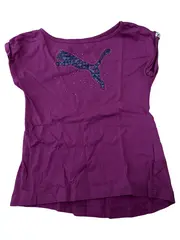 Vorschaubild 1 von T-Shirt Mädchen Gr. 128 Lila Casual Logo-Print