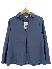 Vorschaubild 1 von Damen Bluse Blau Gr. 36 V-Ausschnitt Langarm Casual