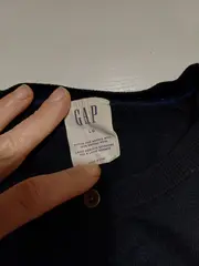 Vorschaubild 5 von Damen Strickjacke Cardigan Merinowolle Blau Gr. 42 XL Langarm