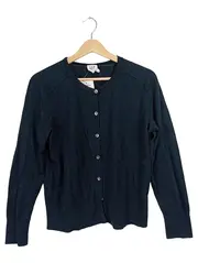 Vorschaubild 1 von Damen Strickjacke Cardigan Merinowolle Blau Gr. 42 XL Langarm