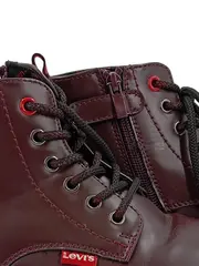 Vorschaubild 3 von Kinder Stiefel Boots Gr. 32 Bordeaux Rot Schnürung Reißverschluss