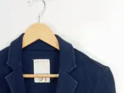 Vorschaubild 3 von Blazer Damen Blau Strukturmuster Baumwolle Gr. 36 Langarm Casual