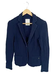 Vorschaubild 1 von Blazer Damen Blau Strukturmuster Baumwolle Gr. 36 Langarm Casual