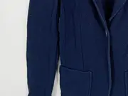 Vorschaubild 4 von Blazer Damen Blau Strukturmuster Baumwolle Gr. 36 Langarm Casual