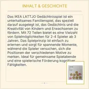 Vorschaubild 3 von LATTJO Gedächtnisspiel Memo Spiel 72 Teile Kinder Gesellschaftsspiel Bunt