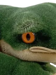 Vorschaubild 4 von Frosch Kuscheltier Vintage grün Plüschtier mit Knopf im Ohr