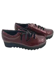 Vorschaubild 1 von Damen Schnürschuhe Gr. 39 Rot Modisch Plateau Lackschuhe