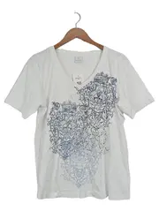 Vorschaubild 1 von Damen T-Shirt Modern Gr. 38/M Weiß mit königlichem Muster