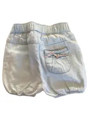 Vorschaubild 2 von Baby Shorts Gr. 68 Blau Baumwolle Rüsche Schleife Sommer Hose