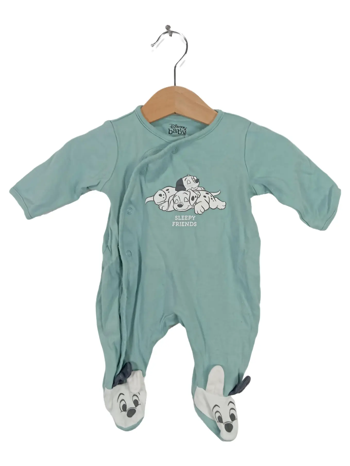 DISNEY BABY Strampler Schlafanzug 101 Dalmatiner Gr. 56 Baumwolle Blau