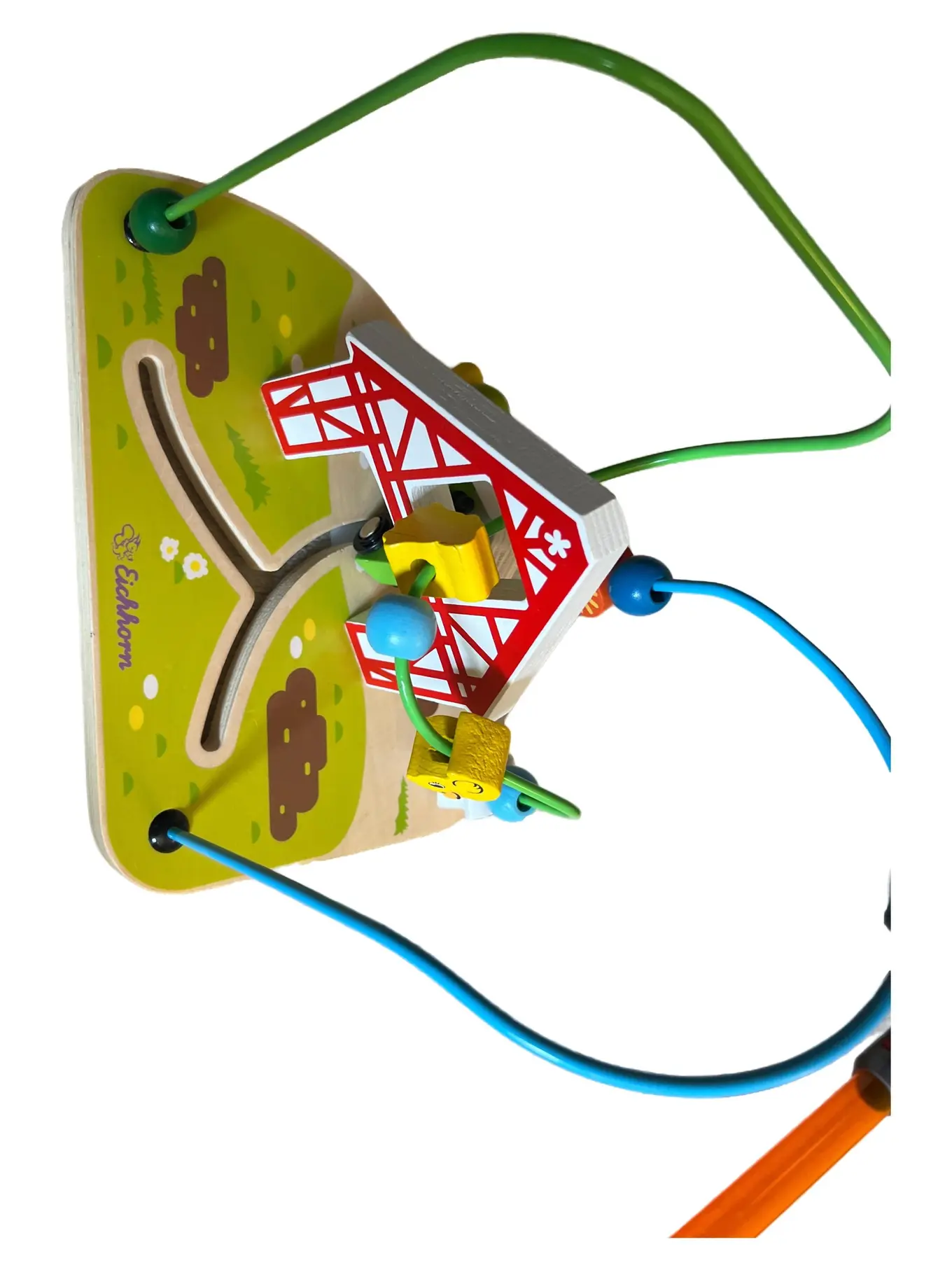 EICHHORN Holz Motorikschleife Bauernhof Kinder Spielzeug Mehrfarbig 21cm