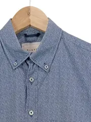 Vorschaubild 6 von Herren Business Hemd Kurzarm Blau Gr. 48/M Grafisch Baumwolle