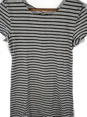 Vorschaubild 2 von T-Shirt Kleid Mädchen Gr. 176 Grau Gestreift Freizeit Minikleid