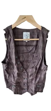 Vorschaubild 1 von Damen Anzugweste Gr. 38 M Braun Kariert Casual Baumwolle