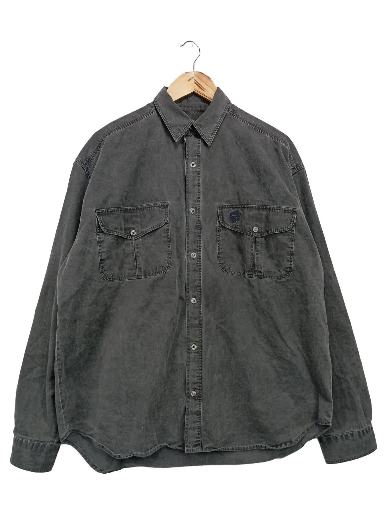 JACK WOLFSKIN Freizeithemd Herren Grau Gr. 50/M Casual Outdoor Vintage