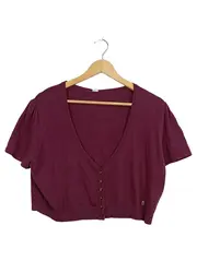 Vorschaubild 1 von Damen Bolero Strickjacke kurz Gr. 44/46 Lila Baumwolle