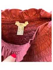 Vorschaubild 3 von Damen Langarmshirt Bluse Raffung Rot Gr. XS/34