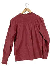 Vorschaubild 1 von Damen Langarmshirt Bluse Raffung Rot Gr. XS/34