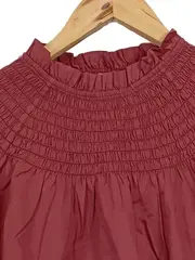 Vorschaubild 2 von Damen Langarmshirt Bluse Raffung Rot Gr. XS/34