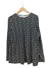 Vorschaubild 1 von Damen Langarmshirt mit Herzmuster Gr. 42/XL Casual Mehrfarbig