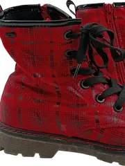 Vorschaubild 3 von Damen Stiefel Gr. 37 Rot Kariert Combat Boots
