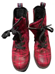 Vorschaubild 2 von Damen Stiefel Gr. 37 Rot Kariert Combat Boots