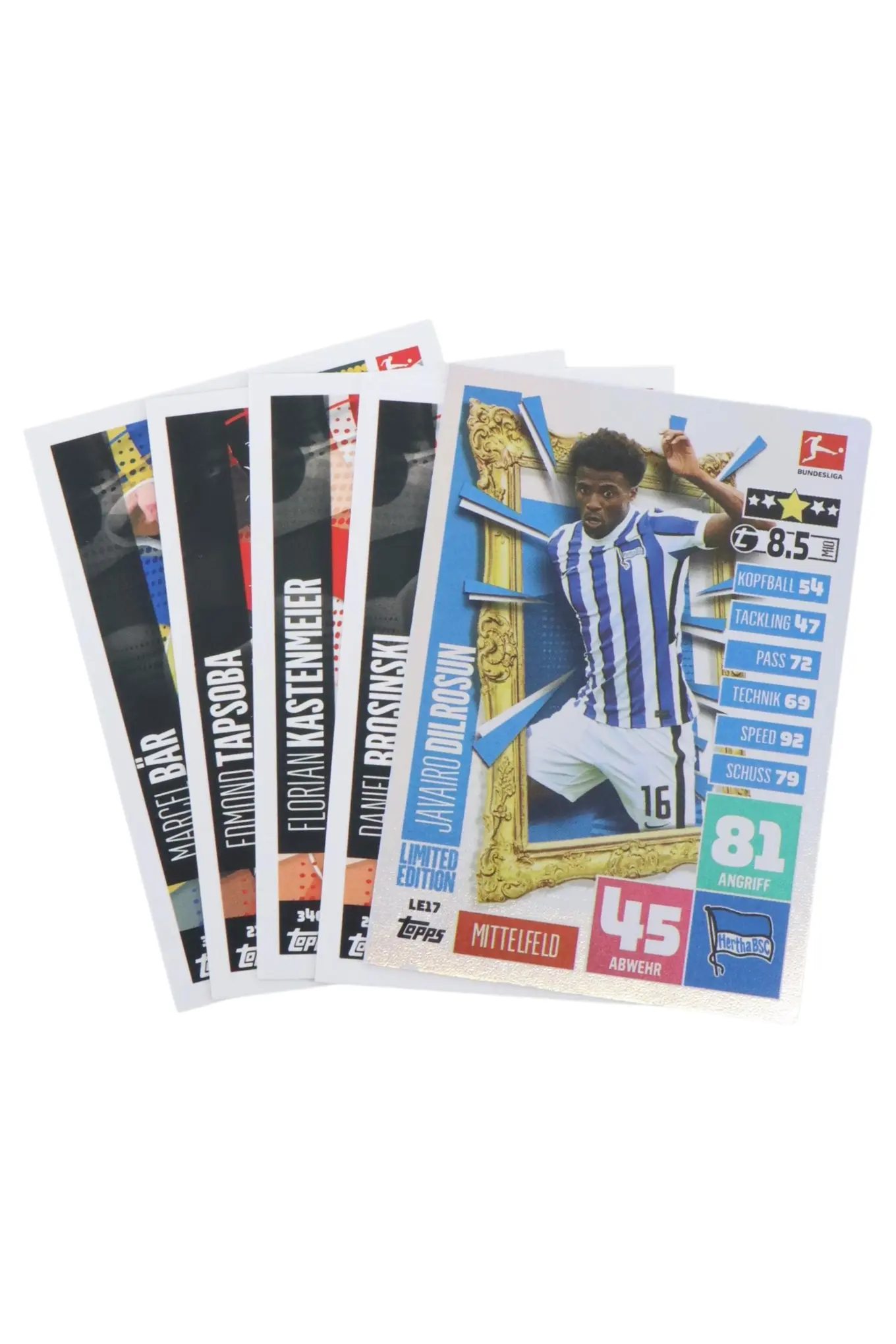 TOPPS Bundesliga Sammelkarten Set Fußball Spieler Limited Edition Mehrfarbig