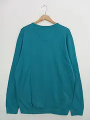 Vorschaubild 2 von Herren Pullover Gr. 52/XL Blau Casual Baumwolle V-Ausschnitt