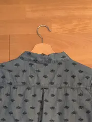 Vorschaubild 4 von Damen Jeanshemd Hemdbluse Gr. 38 Blau Baumwolle mit Muster