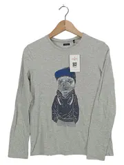 Vorschaubild 1 von Kinder Langarmshirt Grau mit Mops-Print Gr. 164 Casual