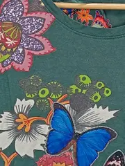 Vorschaubild 3 von Langarmshirt Damen XS Grün Blumen Farbenfroh