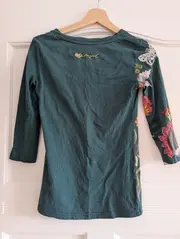 Vorschaubild 2 von Langarmshirt Damen XS Grün Blumen Farbenfroh