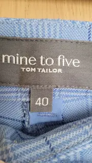 Vorschaubild 3 von Mine to Five Stoffhose Damen Gr. 40 Blau Kariert Business
