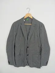 Vorschaubild 2 von Sakko Herren Grau Gr. 50/L Baumwolle Casual Blazer