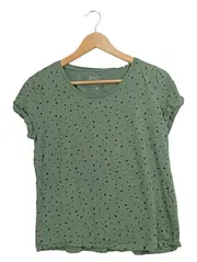 Vorschaubild 1 von EDC Damen T-Shirt Baumwolle Kurzarm Freizeit Abstrakt Grün Gr. 38/M