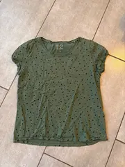 Vorschaubild 2 von EDC Damen T-Shirt Baumwolle Kurzarm Freizeit Abstrakt Grün Gr. 38/M