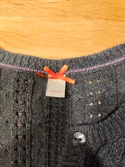 Vorschaubild 3 von Strickjacke Mädchen Gr. 116/122 Grau Casual Baumwolle Zopfmuster
