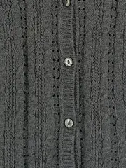 Vorschaubild 4 von Strickjacke Mädchen Gr. 116/122 Grau Casual Baumwolle Zopfmuster