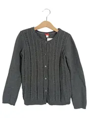 Vorschaubild 1 von Strickjacke Mädchen Gr. 116/122 Grau Casual Baumwolle Zopfmuster