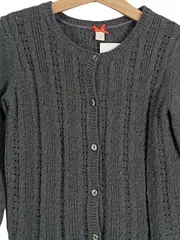 Vorschaubild 2 von Strickjacke Mädchen Gr. 116/122 Grau Casual Baumwolle Zopfmuster