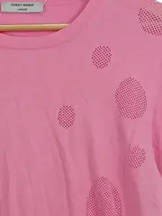 Vorschaubild 2 von Damen Pullover Gr. 38 Pink Lochmuster Casual Langarm