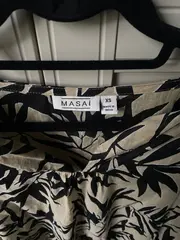 Vorschaubild 3 von Damen Freizeitkleid Blattmuster Beige Gr. 34;XS Baumwolle