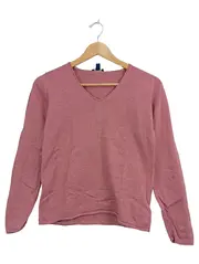 Vorschaubild 1 von Damen Pullover Rosa Gr. 38 M V-Ausschnitt Basic