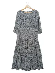 Vorschaubild 1 von Damen Freizeitkleid Gr. 40 Blau Blumenmuster Casual
